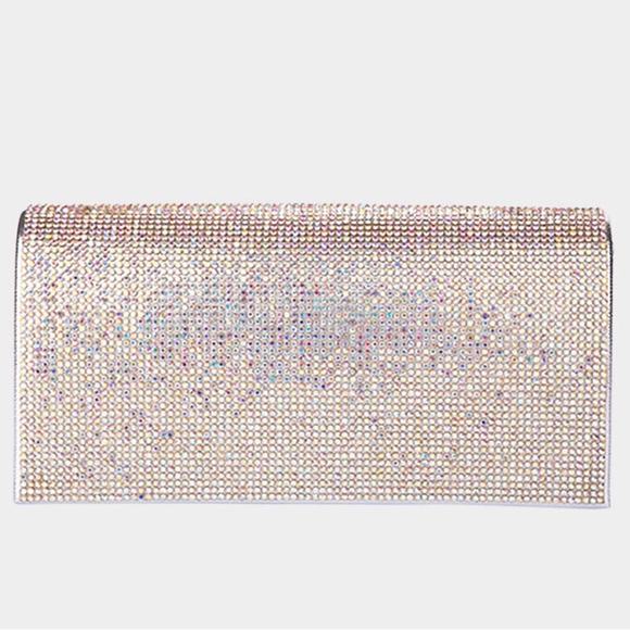 Handbags - Silver AB Bling Solid Evening Clutch Bag